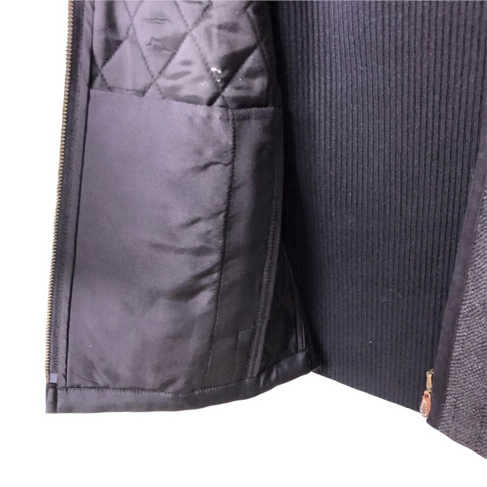 J McLaughlin Bennet Tweed Quilted Vest Ribbed Knit Back Black Size XS - Picture 8 of 11